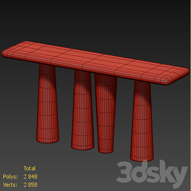 CB2 Inverse Console Table 3DS Max Model - thumbnail 3