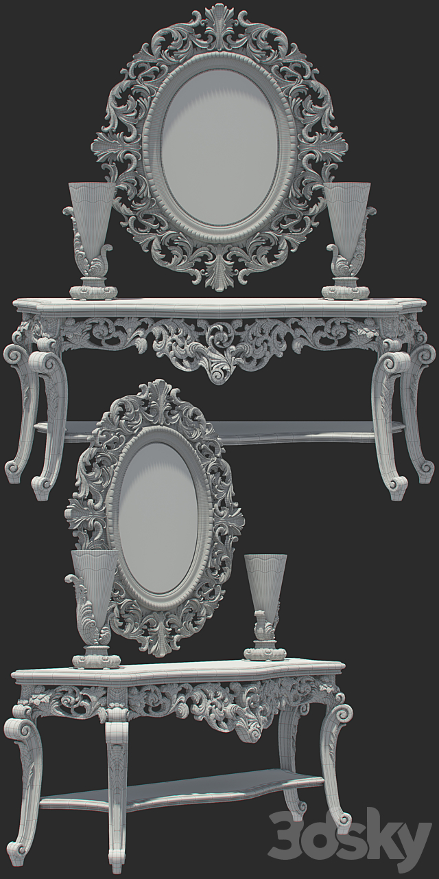 Chelini console 3ds Max - thumbnail 2