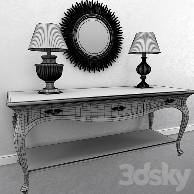 CHELINI CONSOLE SET 3DS Max Model - thumbnail 3