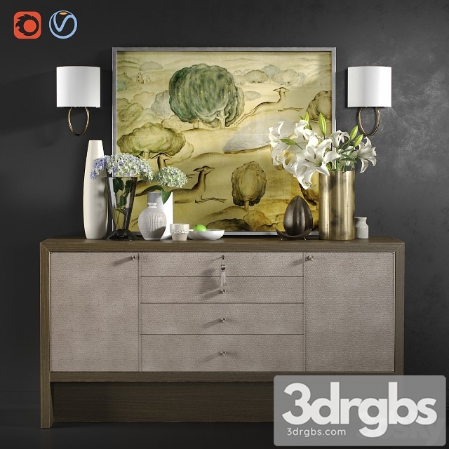 Chest of Drawers Carmel Console Decor 3dsmax Download - thumbnail 1