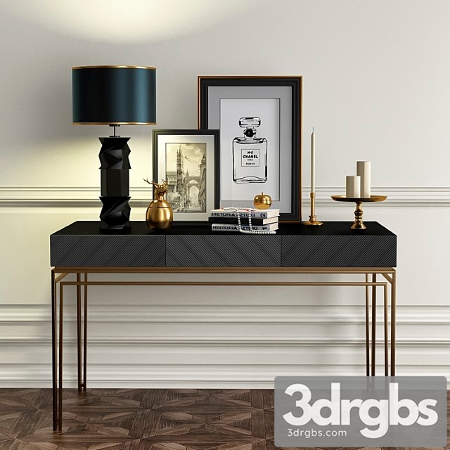 Chest of drawers with decorative set 2 2 3dsmax Download - thumbnail 1