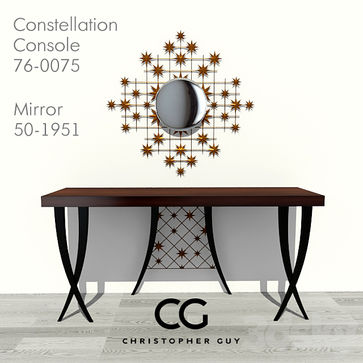 Christopher Guy Console and Mirror 3DS Max - thumbnail 1