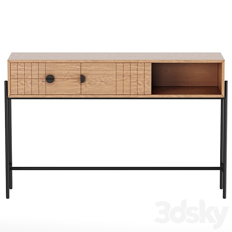 Clara oak console 3DS Max - thumbnail 2