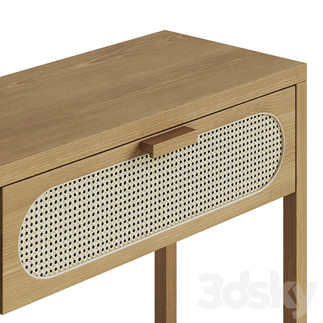 Classic Rattan and Wood Console 3ds Max - thumbnail 3