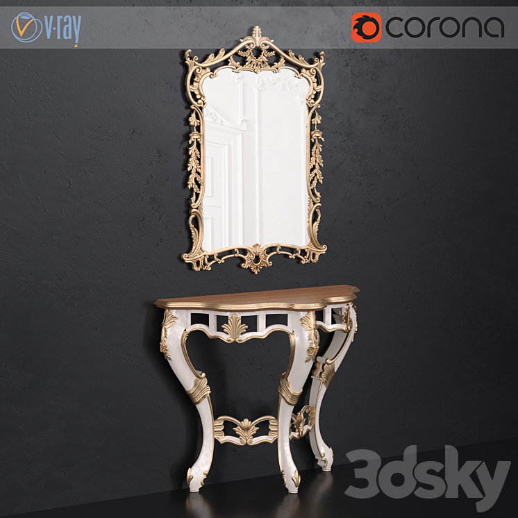 Console and mirror Andrea Fanfani 3DS Max - thumbnail 1