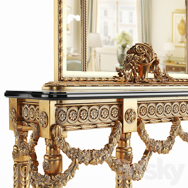 Console and mirror ART. 288 CIN55 by Cappellini Intagli 3DS Max Model - thumbnail 4