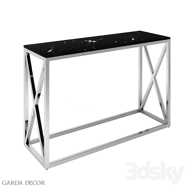 CONSOLE ARTIFICIAL BLACK MARBLE \/ MAT.CHROME 47ED-CST023 Garda Decor 3DS Max - thumbnail 1