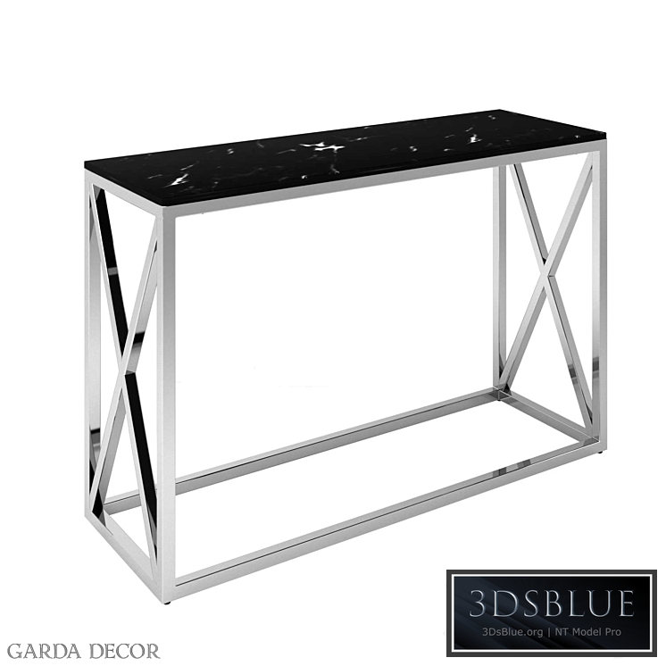 CONSOLE ARTIFICIAL BLACK MARBLE \/ MAT.CHROME 47ED-CST023 Garda Decor 3DS Max - thumbnail 3