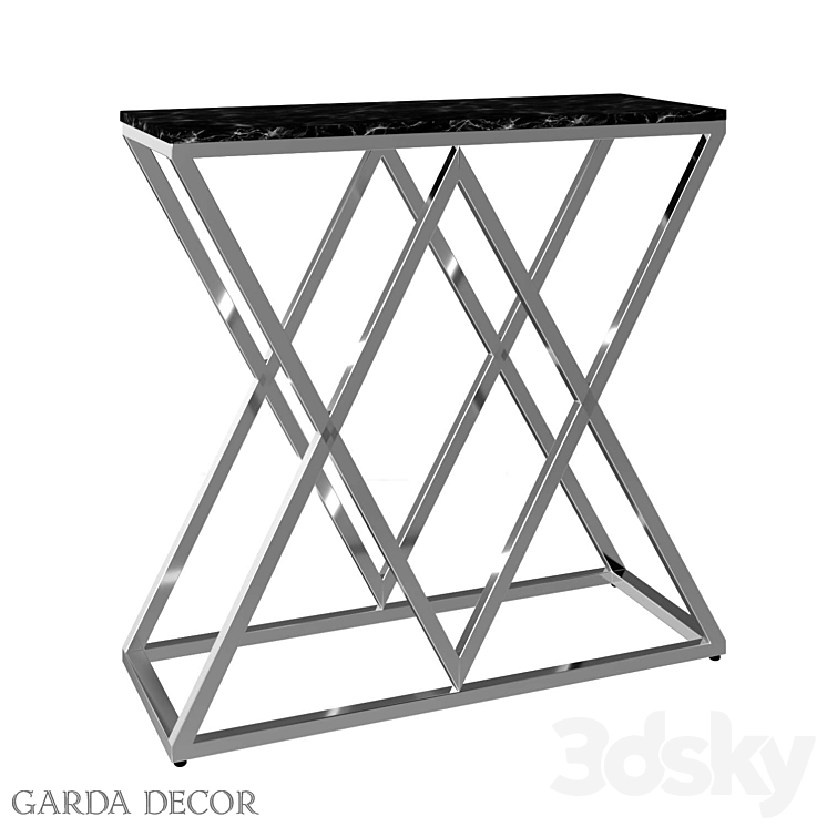 CONSOLE ARTIFICIAL BLACK MARBLE \/ MAT.CHROME 47ED-CST026 \/ 80 Garda Decor 3DS Max - thumbnail 1