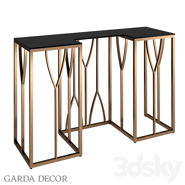 CONSOLE BLACK GLASS _ GOLD 13RXC3102-GOLD Garda Decor 3DSMax File - thumbnail 1