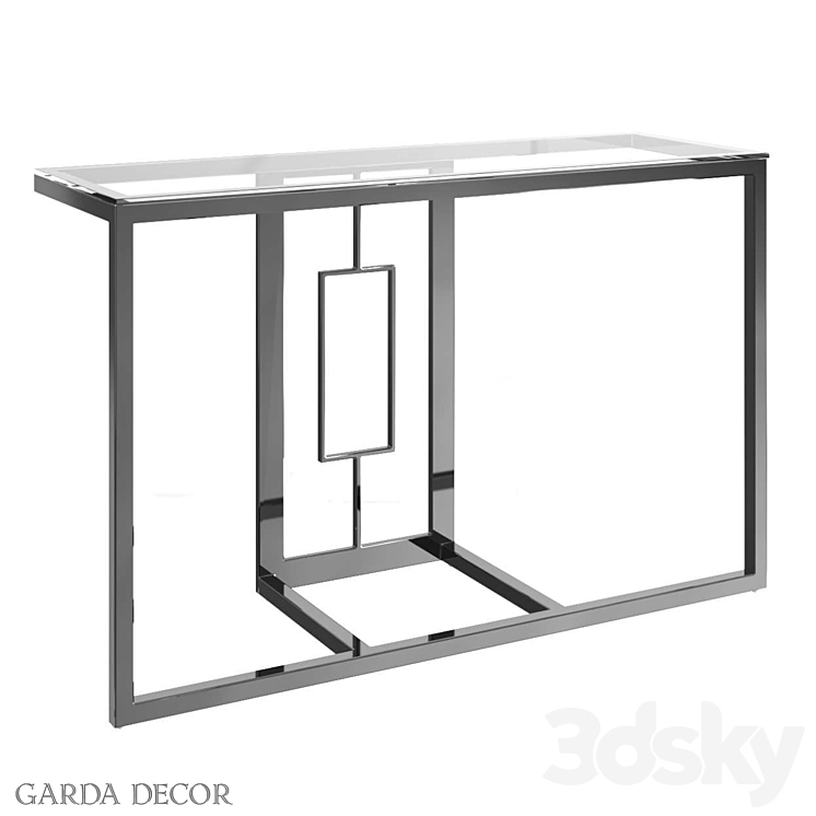 CONSOLE CLEAR GLASS \/ CHROME 47ED-ET162BL Garda Decor 3DS Max - thumbnail 1