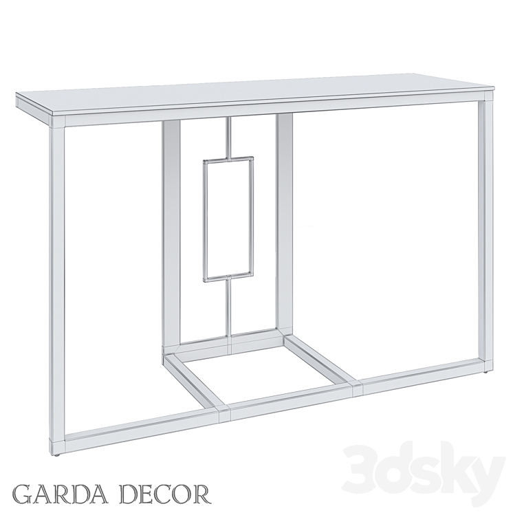 CONSOLE CLEAR GLASS \/ CHROME 47ED-ET162BL Garda Decor 3DS Max - thumbnail 2