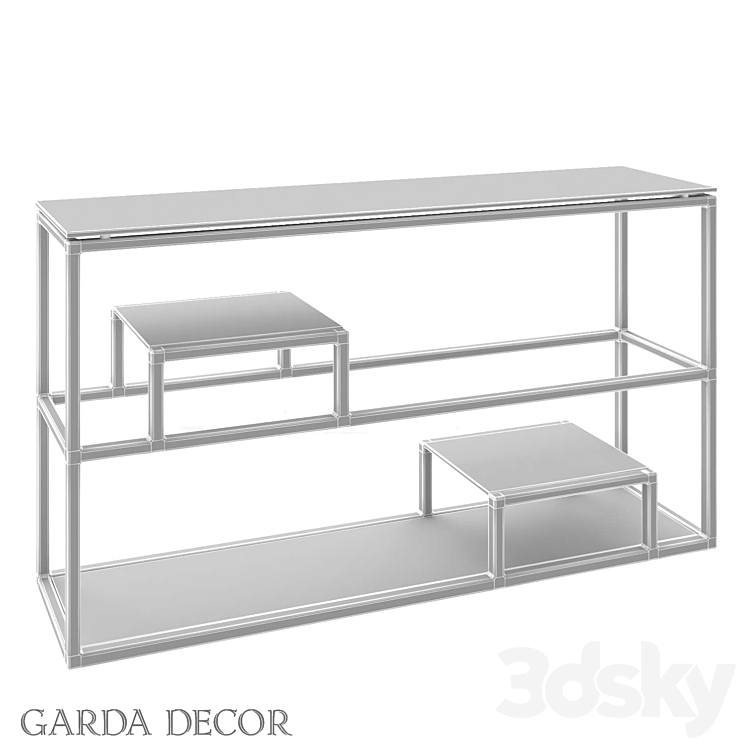 Console Clear Glass \/ CHROME GY-CST8005 Garda Decor 3DS Max - thumbnail 2