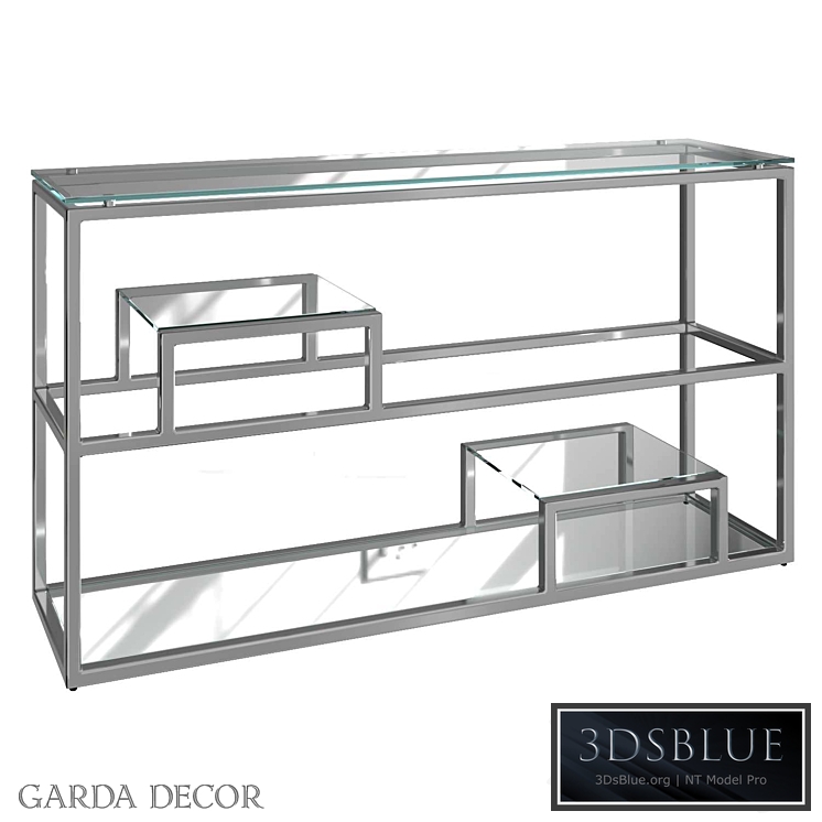 Console Clear Glass \/ CHROME GY-CST8005 Garda Decor 3DS Max - thumbnail 3