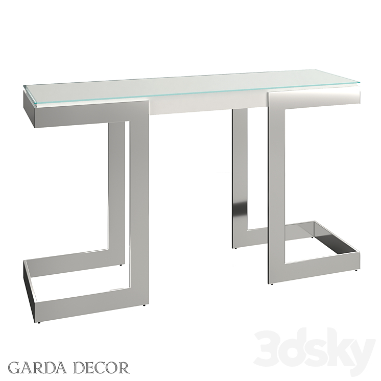 Console Marbella White White \/ CHROME 58DB-CST18166WH Garda Decor 3DS Max - thumbnail 1