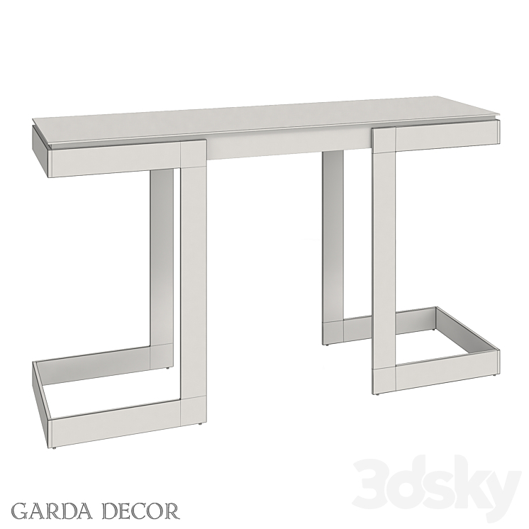 Console Marbella White White \/ CHROME 58DB-CST18166WH Garda Decor 3DS Max - thumbnail 2