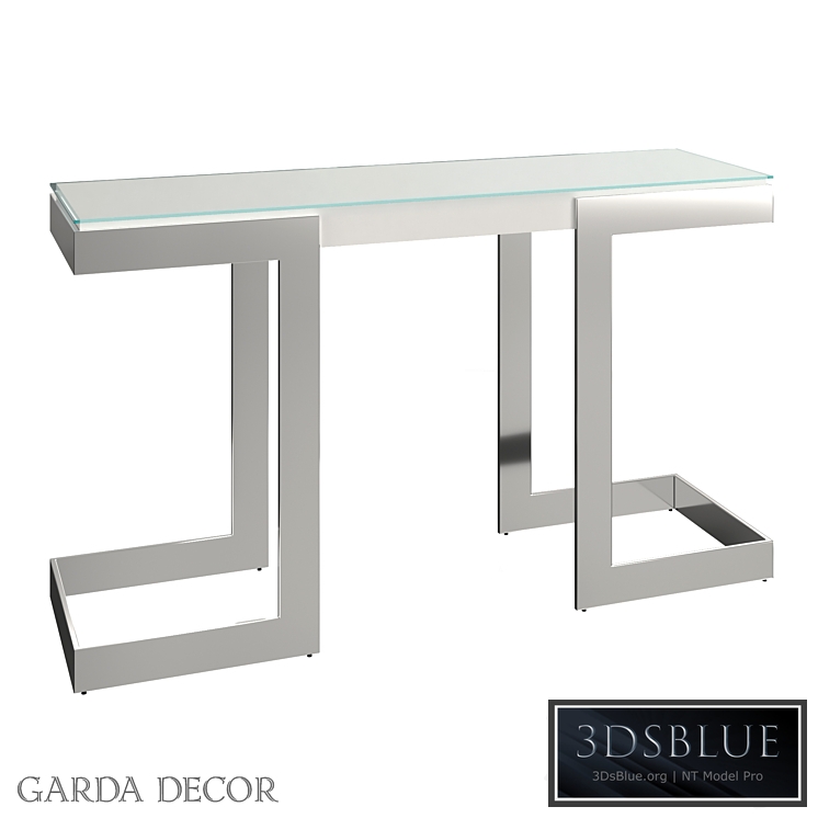 Console Marbella White White \/ CHROME 58DB-CST18166WH Garda Decor 3DS Max - thumbnail 3