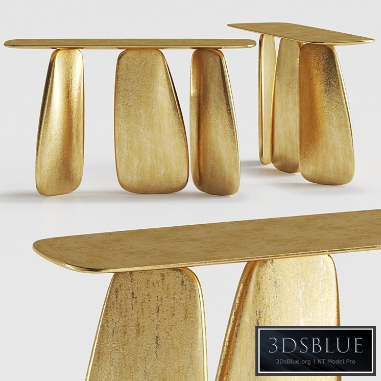 Console Table Brabbu Ardara Gold Leaf 3DS Max - thumbnail 3