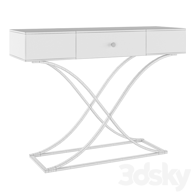 Console Table with Drawer Entryway Table Contemporary for Hallway X Gold Base 3ds Max - thumbnail 3