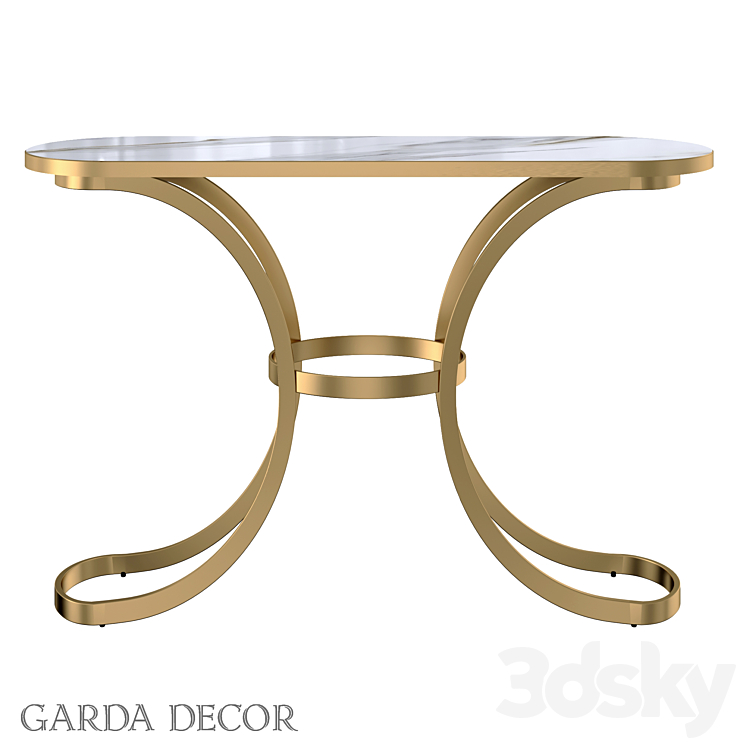 CONSOLE WITH MARBLE GLASS WORKTOP 19-OA-6431 Garda Decor 3DS Max - thumbnail 1