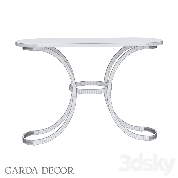 CONSOLE WITH MARBLE GLASS WORKTOP 19-OA-6431 Garda Decor 3DS Max - thumbnail 2