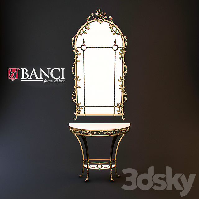 Console with mirror Banci art. 88.1085 _ 90.1285 3ds Max - thumbnail 1