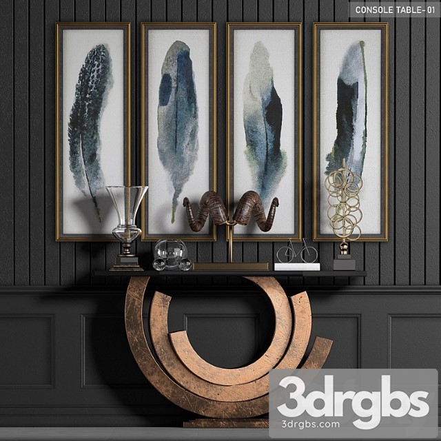 Contemporary vintage console table 2 3dsmax Download - thumbnail 1