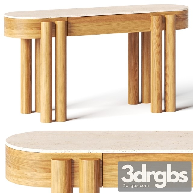 Crate and barrel oasis oval wood console table 2 - thumbnail 1