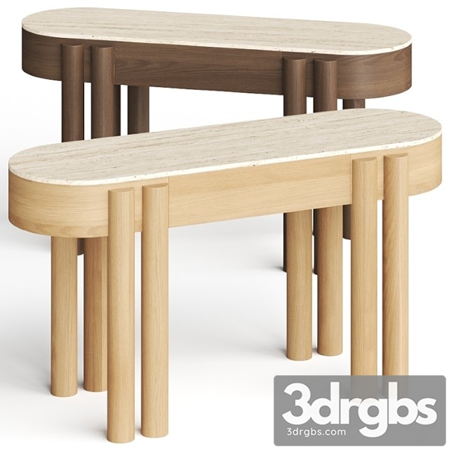 Crate and barrel oasis oval wood console table - thumbnail 1