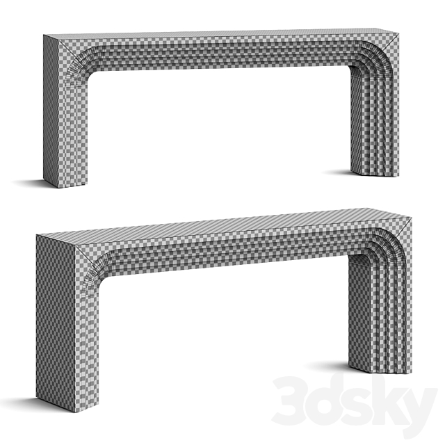 Crate and Barrel Valo Wood Console Table 3DSMax File - thumbnail 2