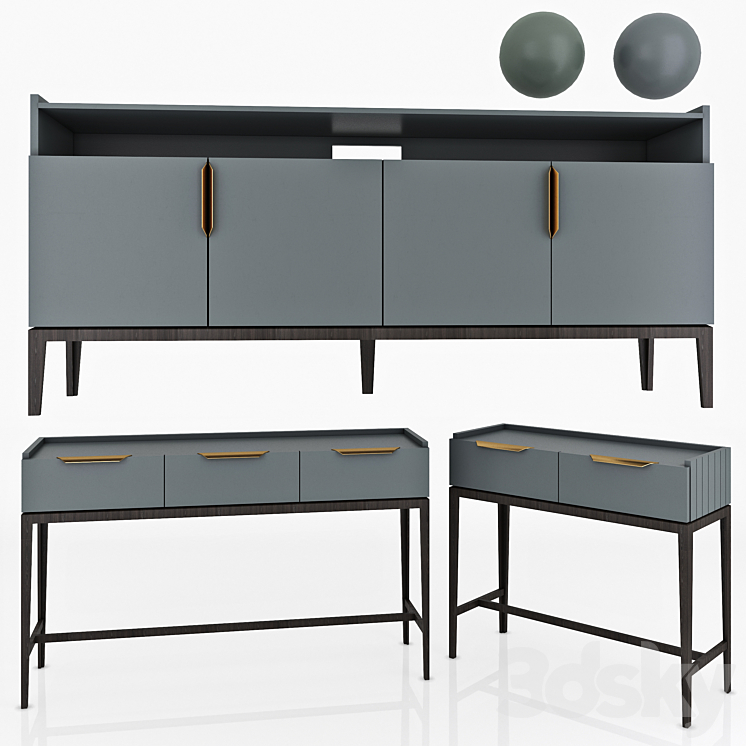 Dantone Home Metropolitan console set 3DS Max - thumbnail 2