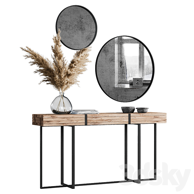 Decoration Set 03 pampas & Console 3DS Max Model - thumbnail 2