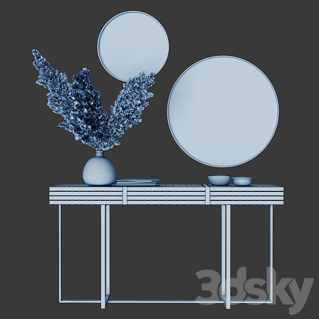 Decoration Set 03 pampas & Console 3DS Max Model - thumbnail 4