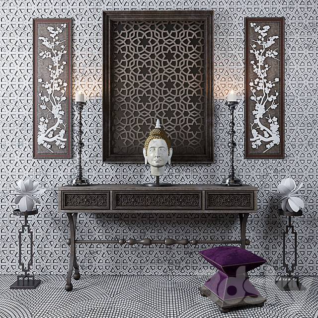 Decorative Buddha Set – Buddha Deko Set 3ds Max - thumbnail 1