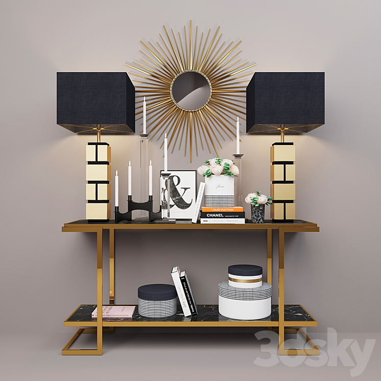 Decorative set with objects Eichholtz factory 3DS Max - thumbnail 1