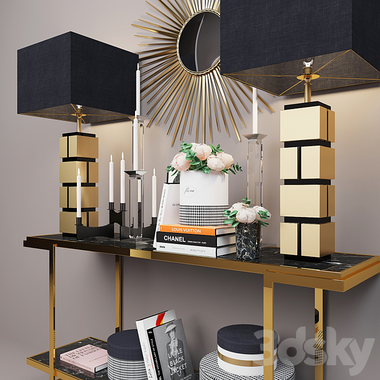 Decorative set with objects Eichholtz factory 3DS Max - thumbnail 2