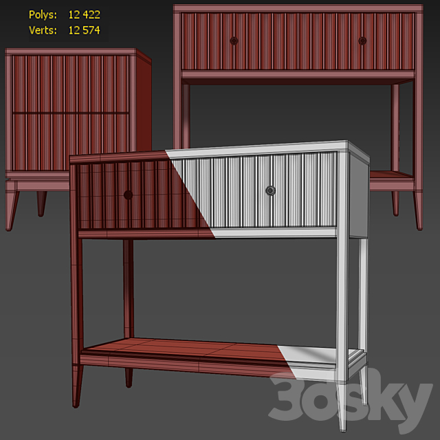 Dresser _ console and bedside table Austin. Console. nightstand by Dantone Home 3DSMax File - thumbnail 5