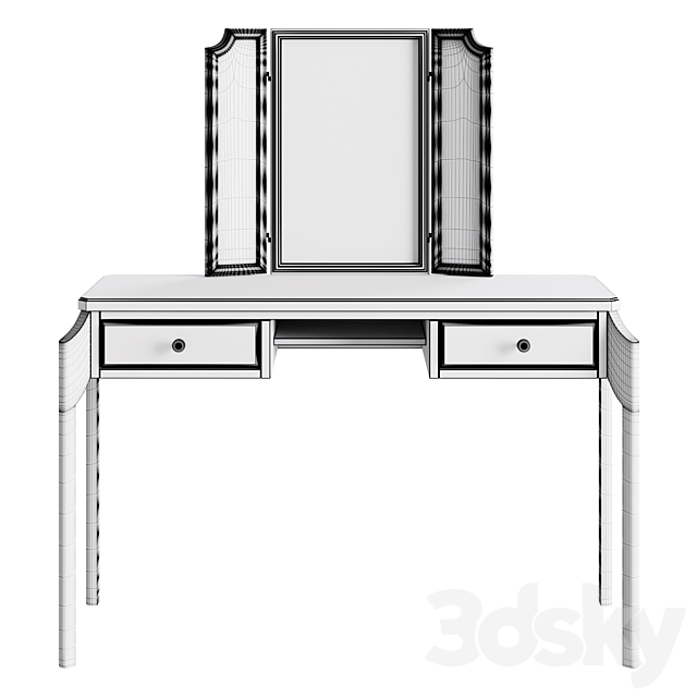 Dressing table-vanity Le Visage with drawers console trellis 3ds Max - thumbnail 2