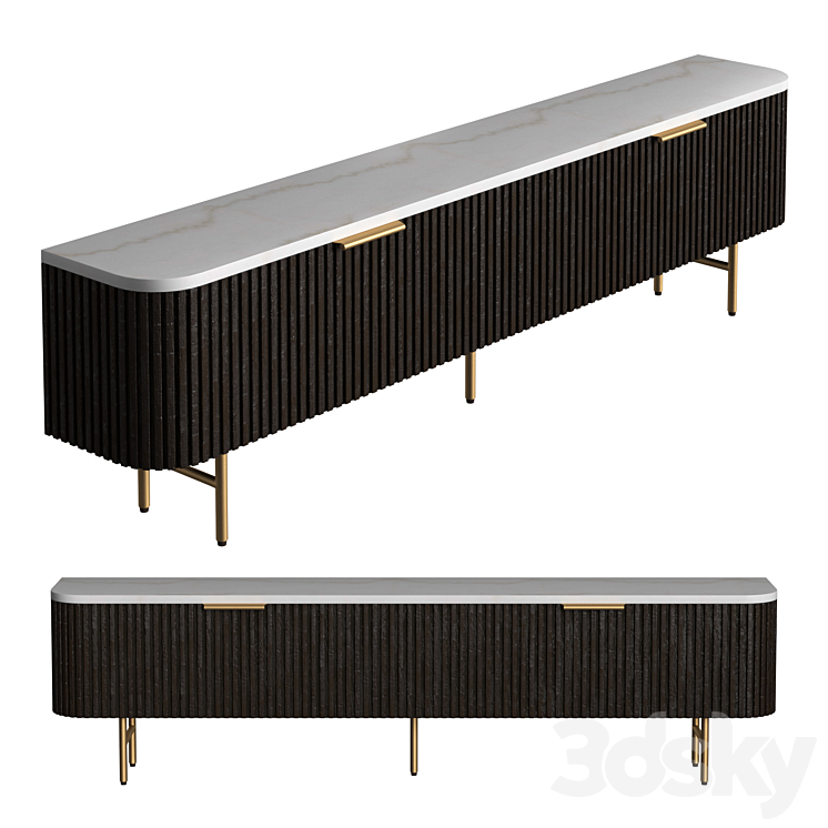 Finnley Low Media Console 3DS Max - thumbnail 1