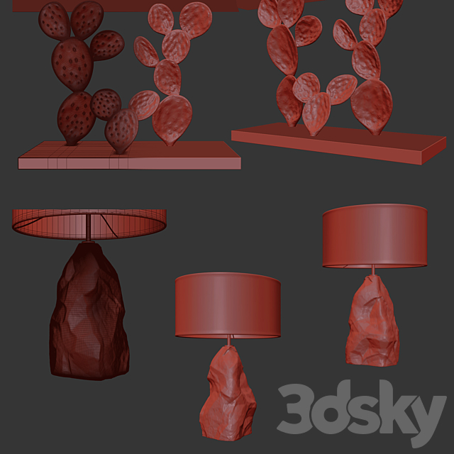 Ginger & Jagger Cactus console and Pico lamp 3DSMax File - thumbnail 3