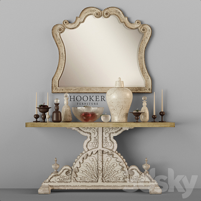 Hooker Console Table. Mirror 3DSMax File - thumbnail 1