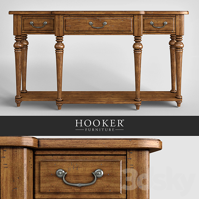 Hooker Furniture Living Room Tynecastle Console Table 3DSMax File - thumbnail 1