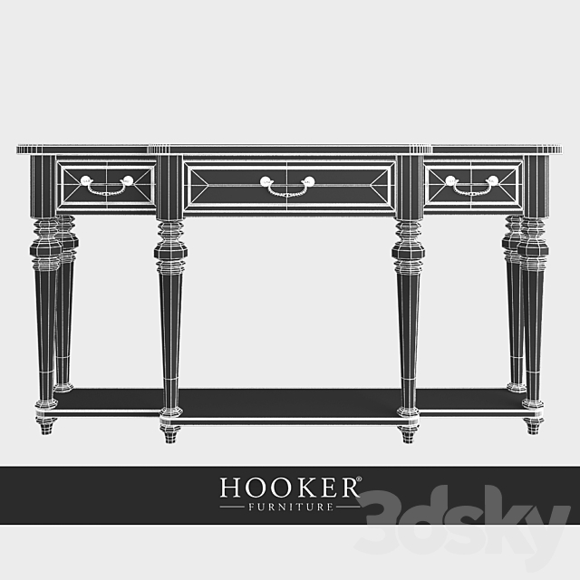 Hooker Furniture Living Room Tynecastle Console Table 3DSMax File - thumbnail 2