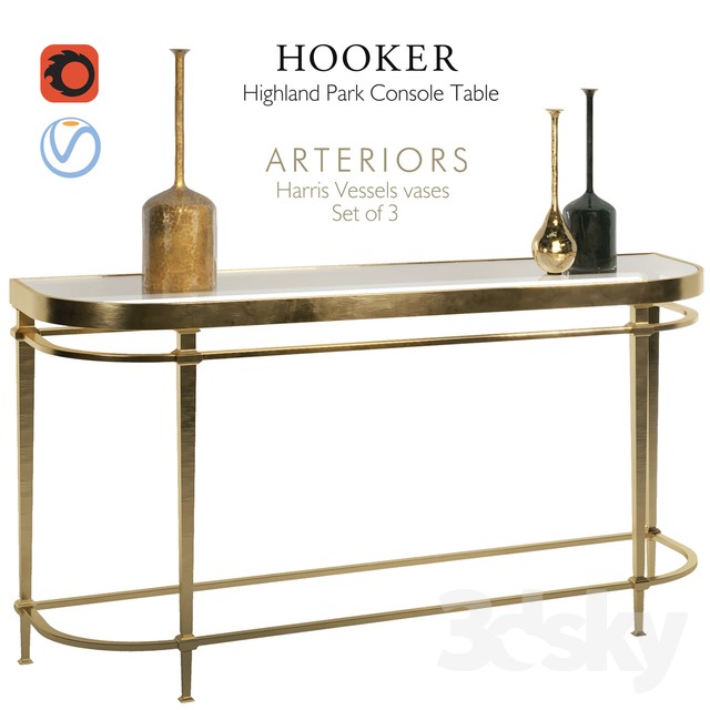 Hooker Highland Park & ​​Arteriors vases 3DS Max - thumbnail 3