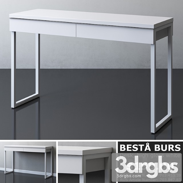 Ikea besta burs desk 2 3dsmax Download - thumbnail 1