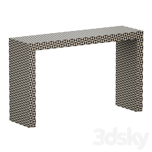 Intarsia Black Console Table (Crate and Barrel) 3ds Max - thumbnail 1