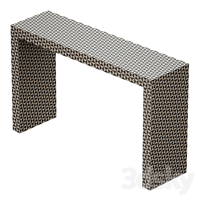 Intarsia Black Console Table (Crate and Barrel) 3ds Max - thumbnail 2