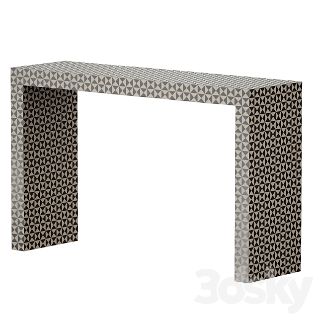 Intarsia Black Console Table (Crate and Barrel) 3ds Max - thumbnail 3