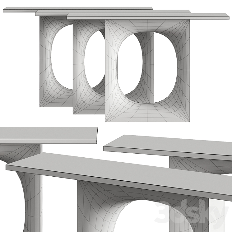 Kristalia Holo Console Tables 3DS Max - thumbnail 2