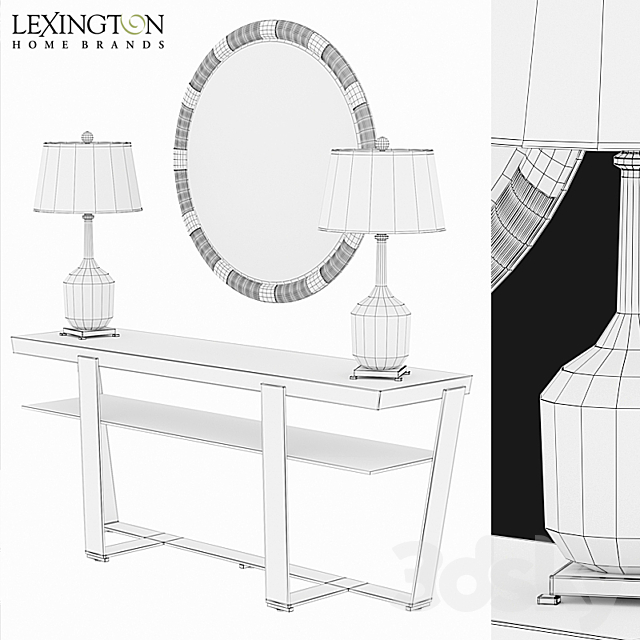 Laurel Canyon Griffith Park Console Table 3DS Max Model - thumbnail 2